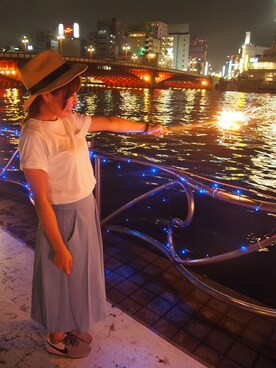 「花火」｜「アイテム（その他）」を使った、Haru*｡さん（レディース・155cm）の夏コーディネート