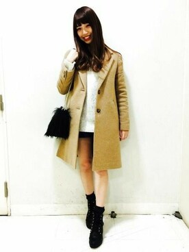 「へザー」｜「アイテム（チェスターコート）」を使った、あきりんさん（レディース・163cm）の秋コーディネート