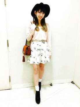 「Heather（ヘザー）のアイテム（ハット）」を使った、あきりんさん（レディース・163cm）の冬コーディネート