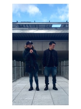 「KRIS VAN ASSCHE（クリスヴァンアッシュ）のアイテム（ジャケット/アウター）」を使った、YAZUYAさん（メンズ・175cm）の冬コーディネート