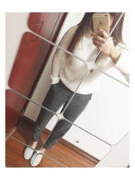 「アイテム（その他シューズ、グレー系）」を使った、dwzzjさん（レディース・168cm）の春コーディネート