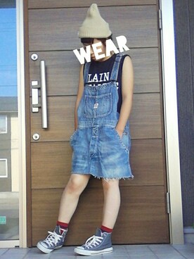 「RNA SLANG（アールエヌエースラング）のアイテム」を使った、しぃさん（レディース・151cm）の夏コーディネート