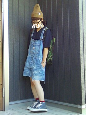 「RNA SLANG（アールエヌエースラング）のアイテム」を使った、しぃさん（レディース・151cm）の夏コーディネート