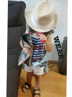 「マイク」｜RaRaさん（キッズ・90cm）の夏コーディネート