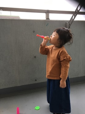 「娘」｜「アイテム（その他）」を使った、RaRaさん（キッズ・90cm）の秋コーディネート