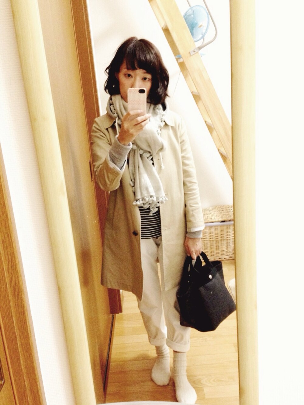 「春のレジャースタイル」｜「DRESSTERIORの吊裏毛 ZIP PARKA（パーカー、グレー系）」を使った、mamimiさん（レディース・156cm）の春コーディネートの1枚目の写真