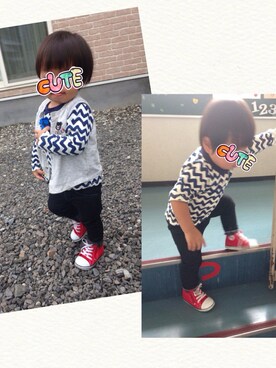 「MIKI HOUSE（ミキハウス）のアイテム（ベスト）」を使った、★★ryo★★さん（キッズ・80cm）の秋コーディネート
