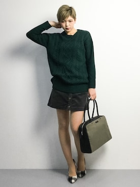 阿久津友里さん(レディース・165cm)の冬コーディネート