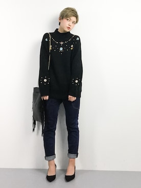 阿久津友里さん（レディース・165cm）の冬コーディネート