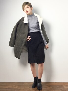 阿久津友里さん（レディース・165cm）の冬コーディネート