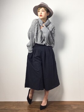 阿久津友里さん(レディース・165cm)の冬コーディネート