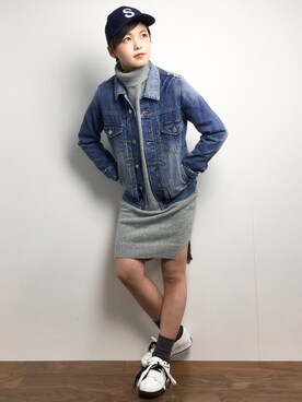 「JOUR de Language（ジュールドランゲージ）のアイテム」を使った、阿久津友里さん（レディース・165cm）の冬コーディネート