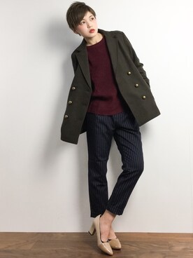 阿久津友里さん（レディース・165cm）の冬コーディネート