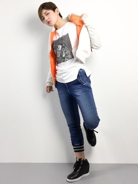 阿久津友里さん（レディース・165cm）の冬コーディネート