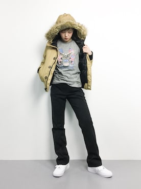 阿久津友里さん(レディース・165cm)の冬コーディネート