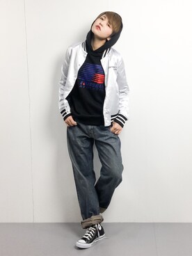 阿久津友里さん(レディース・165cm)の冬コーディネート