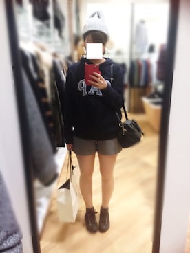 「ショーパン」｜「アイテム（ニットキャップ/ビーニー）」を使った、たなぴさん（レディース・166cm）の秋コーディネート