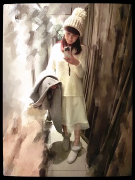 「アイテム（その他シューズ、グレー系）」を使った、Nana、さん（レディース・167cm）の冬コーディネート