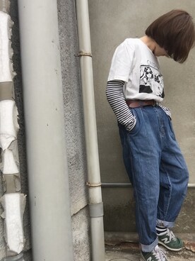 「マムジーンズ」｜おおのさん（レディース・149cm）の春コーディネート