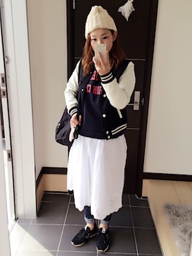 「URBAN RESEARCH（アーバンリサーチ）のアイテム（スタジャン）」を使った、sechucoさん（レディース・160cm）の秋コーディネート
