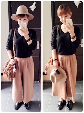 「SMELLY（スメリー）のアイテム（ピアス（両耳用））」を使った、sechucoさん（レディース・160cm）の秋コーディネート