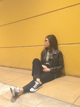 「CONVERSE（コンバース）のconverse（コンバース） ALL STAR OX（オールスターOX）（スニーカー）」を使った、makinko❣さん（レディース・158cm）の春コーディネート