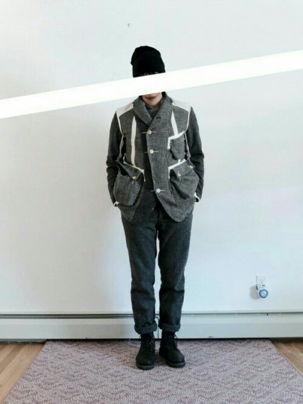「TAKAHIROMIYASHITA The SoloIst. 、visvim、ENGINEERED GARMENTS」｜「VISVIMのAW11 '73 7-hole boots（ブーツ、ブラック系）」を使った、Timさん（メンズ・183cm）の夏コーディネートの1枚目の写真