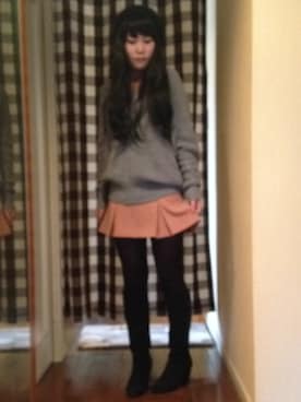 「OSMOSIS（オズモーシス）のアイテム（ハンチング/ベレー帽）」を使った、cham*さん（レディース・158cm）の春コーディネート
