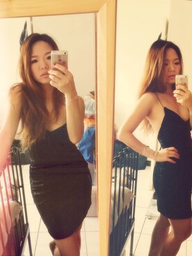「PULL&BEAR（プルアンドベア）のアイテム（ドレス）」を使った、Naomiさん（レディース・155cm）の冬コーディネート