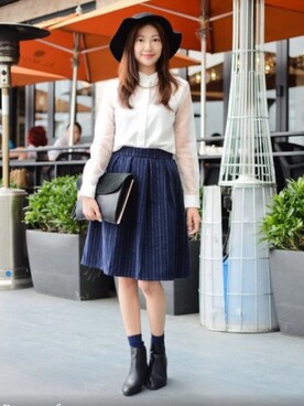 「initial（イニシャル）のアイテム（レッグウェア）」を使った、Chaelia さん（レディース・165cm）の春コーディネート