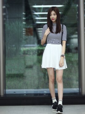 「MONKI」｜Chaelia さん（レディース・165cm）の春コーディネート