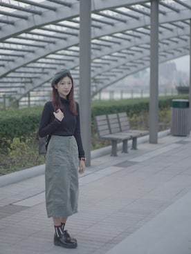 「initial（イニシャル）のアイテム（ニット/セーター）」を使った、Chaelia さん（レディース・165cm）の冬コーディネート