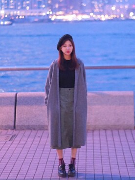 「initial（イニシャル）のアイテム（ニット/セーター）」を使った、Chaelia さん（レディース・165cm）の冬コーディネート