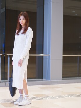 「A land（エーランド）のアイテム（アクセサリー）」を使った、Chaelia さん（レディース・165cm）の冬コーディネート