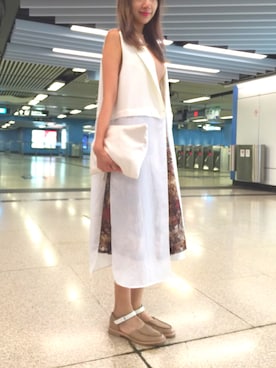 「MONKI（モンキ）のアイテム（ベスト）」を使った、Chaelia さん（レディース・165cm）の夏コーディネート