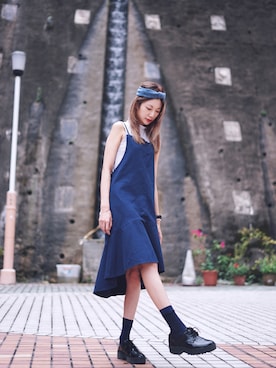 「MONKI（モンキ）のアイテム（ベスト）」を使った、Chaelia さん（レディース・165cm）の夏コーディネート