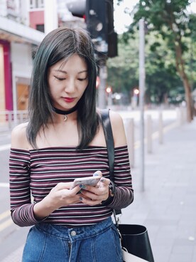 「MONKI（モンキ）のアイテム（アクセサリー）」を使った、Chaelia さん（レディース・165cm）の秋コーディネート