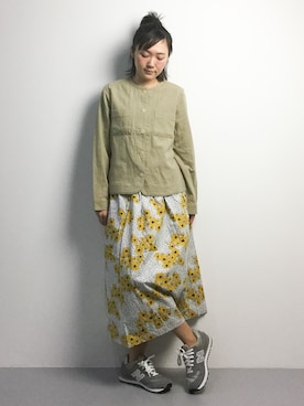 「PAR ICI（パーリッシィ）のアイテム（ノーカラージャケット）」を使った、ちばゆきZさん（レディース・157cm）の春コーディネート