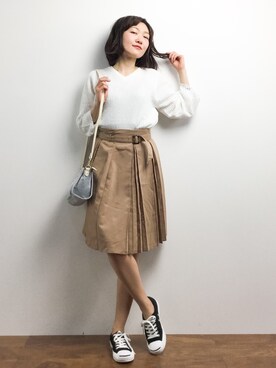 「Staircase（ステアケース）のアイテム」を使った、ちばゆきZさん（レディース・157cm）の春コーディネート