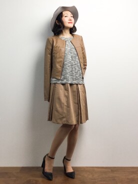 「CECIL McBEE（セシルマクビー）のアイテム（ジャケット/アウター）」を使った、ちばゆきZさん（レディース・157cm）の春コーディネート