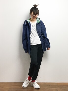 「DEVASTEE（ディバステ）のアイテム」を使った、ちばゆきZさん（レディース・157cm）の春コーディネート