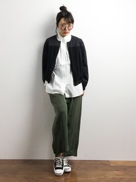 「Another Edition（アナザーエディション）のアイテム（ブルゾン）」を使った、ちばゆきZさん（レディース・157cm）の春コーディネート