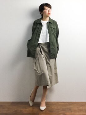 「Factor=（ファクターイコール）のアイテム（スカート）」を使った、ちばゆきZさん（レディース・157cm）の春コーディネート