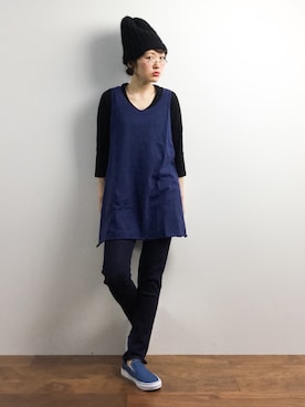 「チャイハネ（チャイハネ）のアイテム（タンクトップ）」を使った、ちばゆきZさん（レディース・157cm）の春コーディネート