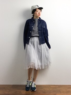 「Samansa Mos2（サマンサ モスモス）のアイテム（ジャケット/アウター）」を使った、ちばゆきZさん（レディース・157cm）の春コーディネート