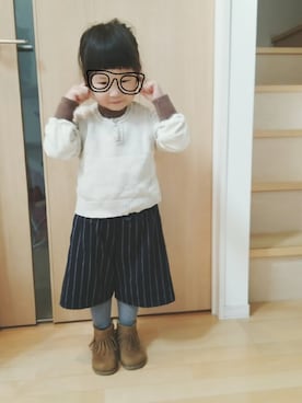 「アイテム（ブーツ）」を使った、monさん（キッズ・90cm）の冬コーディネート