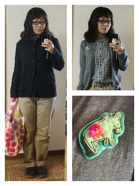 「tricot COMME des GARCONS（トリココムデギャルソン）のアイテム（その他アウター）」を使った、nellnellnellさん（レディース・160cm）の秋コーディネート