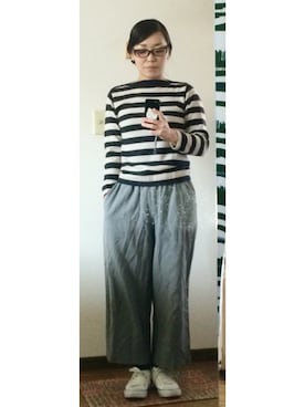 「グレーパンツ」｜nellnellnellさん（レディース・160cm）の冬コーディネート