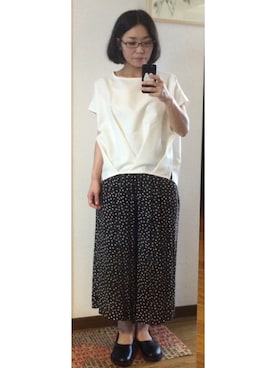 「白トップス」｜nellnellnellさん（レディース・160cm・30代）の夏コーディネート