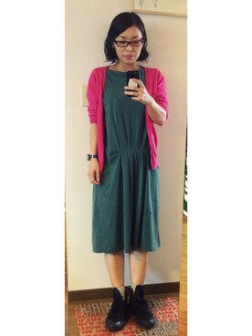 ワンピース ドレスを使った 緑 ピンク の人気ファッションコーディネート Wear